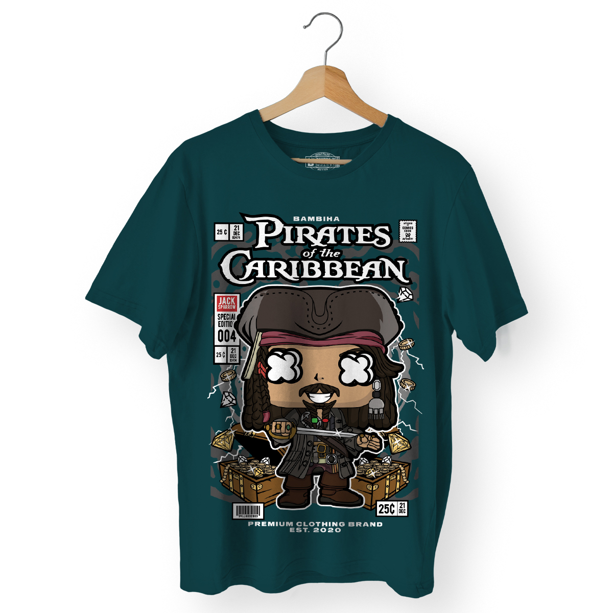 Jack Sparrow Pirates of the Caribbean Cartoon T-Shirt | Premium T-Shirt |  Bambiha | Quality T-Shirt