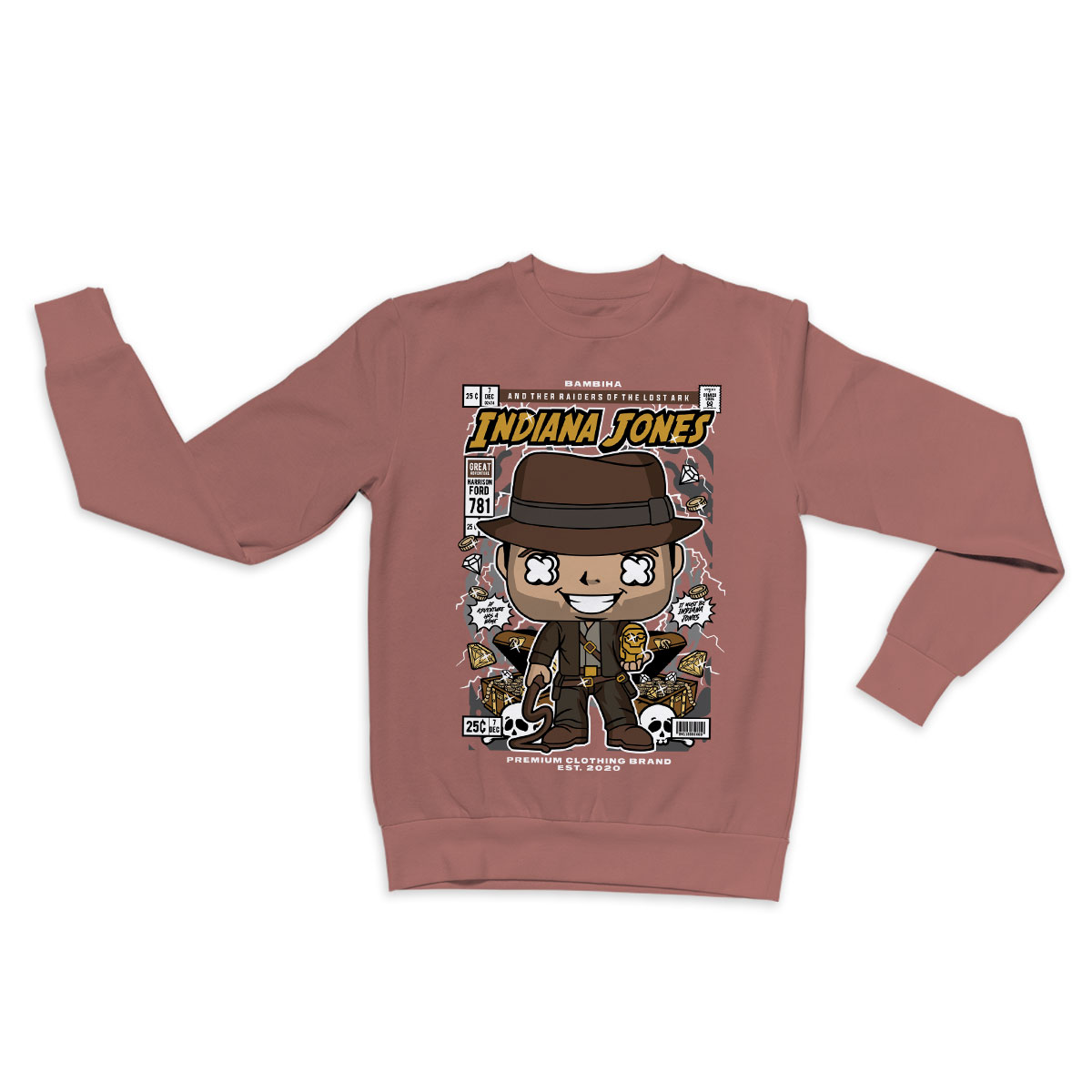 Indiana Jones Cartoon Sweatshirt by Bambiha | Shop Online Winter Wear |  Premium Clothing