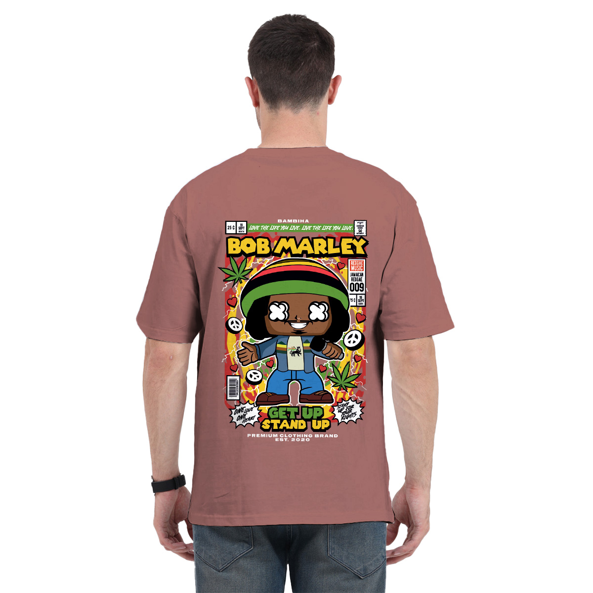 Bob Marley Cartoon Oversized T-Shirt | Oversized T-Shirt for Men and Women  | Bambiha | Quality T-Shirt